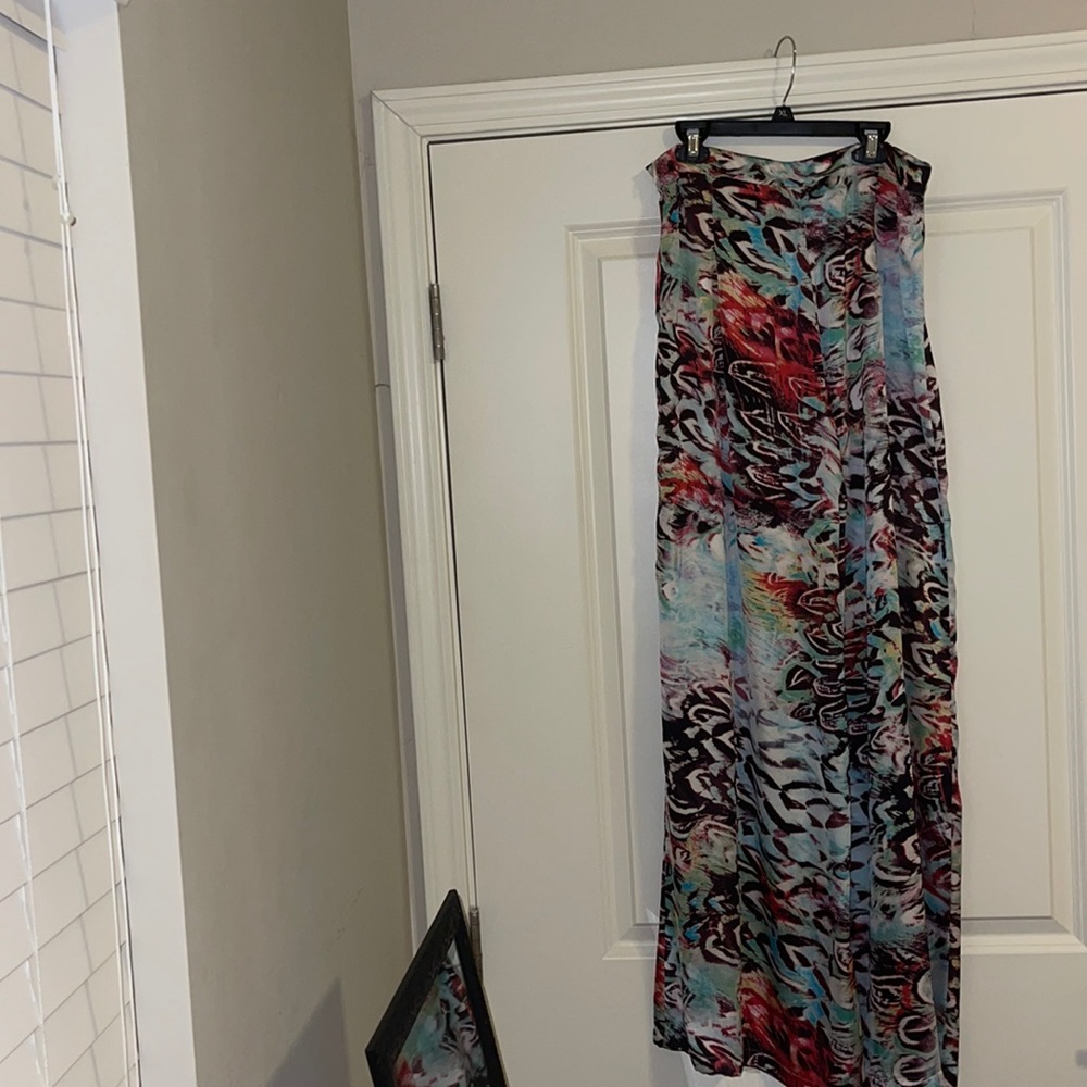 Colorful wide leg pants brand new size large